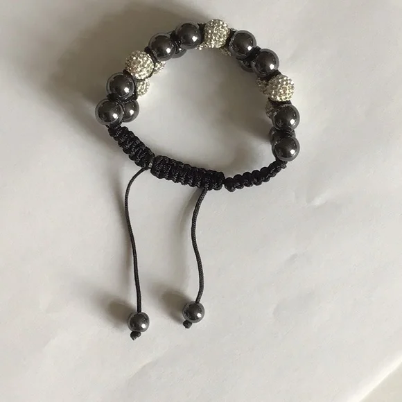 Double Row Rhinestone Beaded Bracelet - Picture 5 of 8